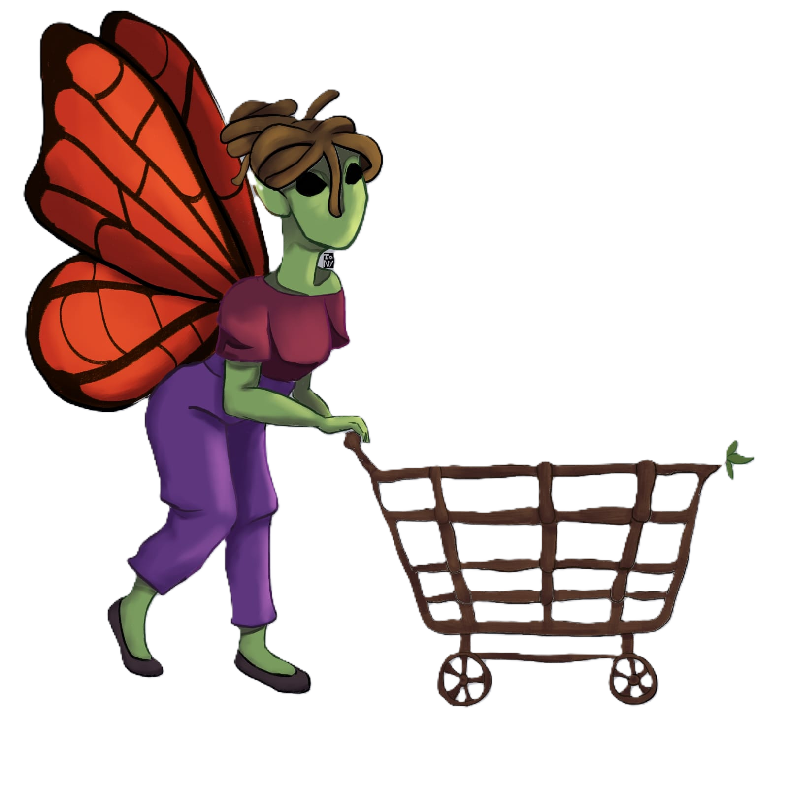 Personaje con carrito