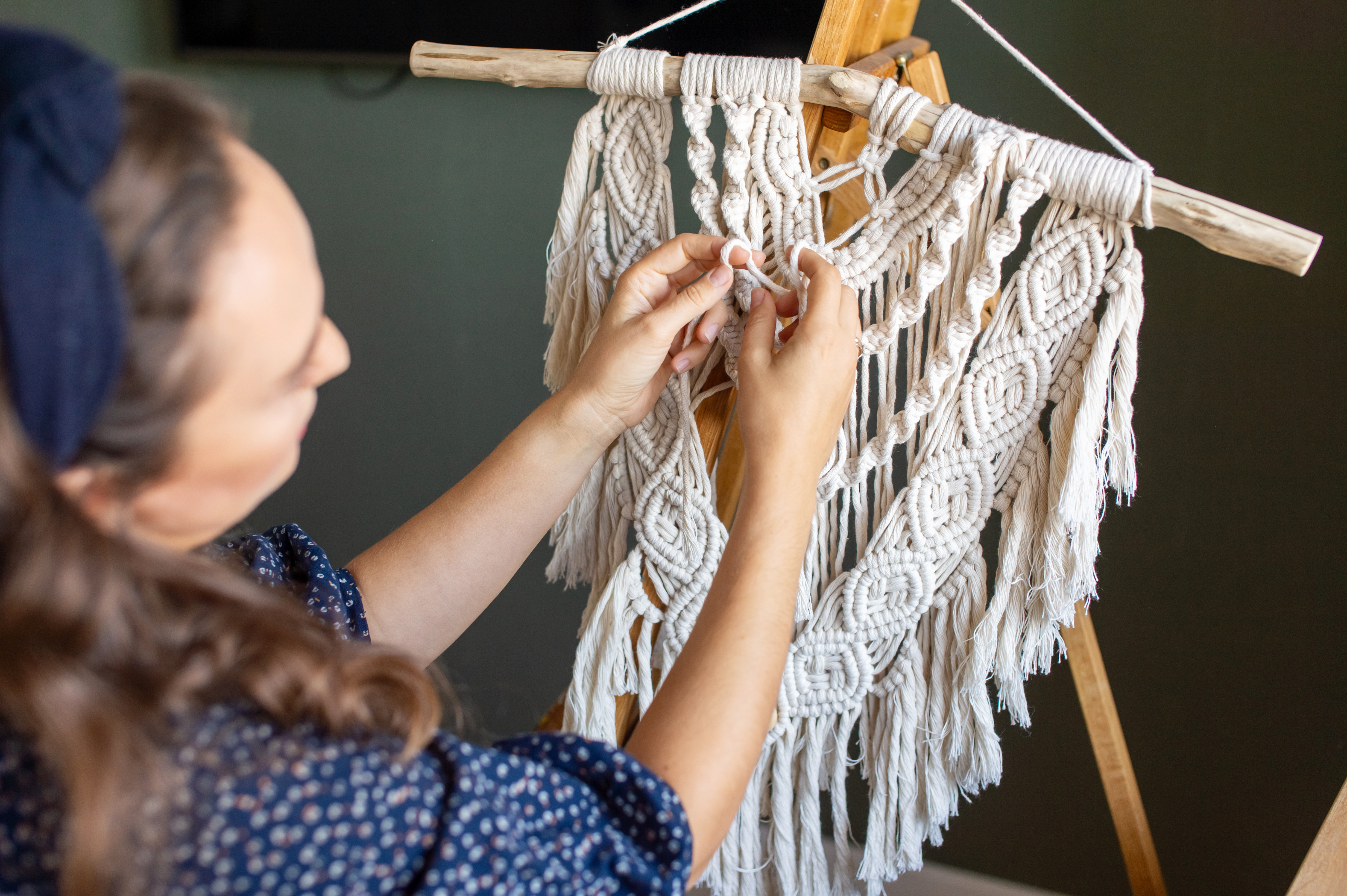 Ejemplo de macramé antiguo