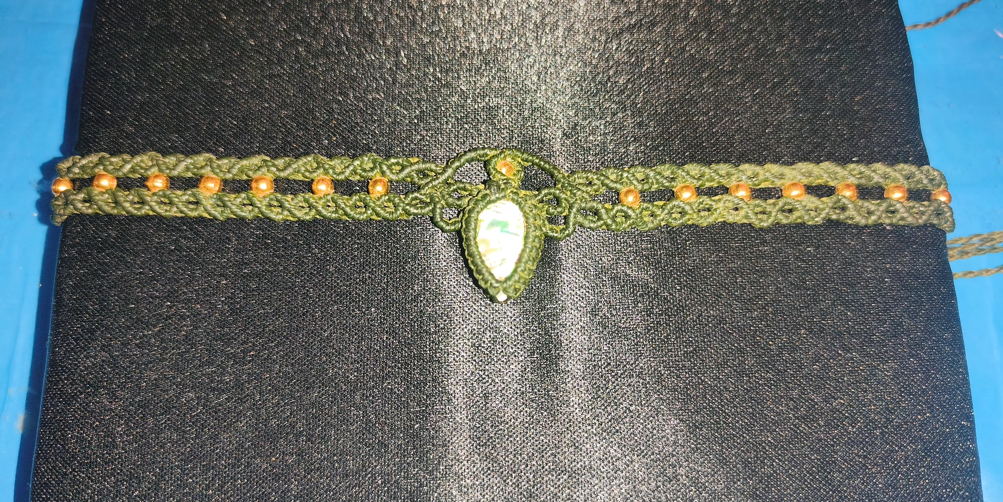 Gargantilla Macramé Verde Oliva