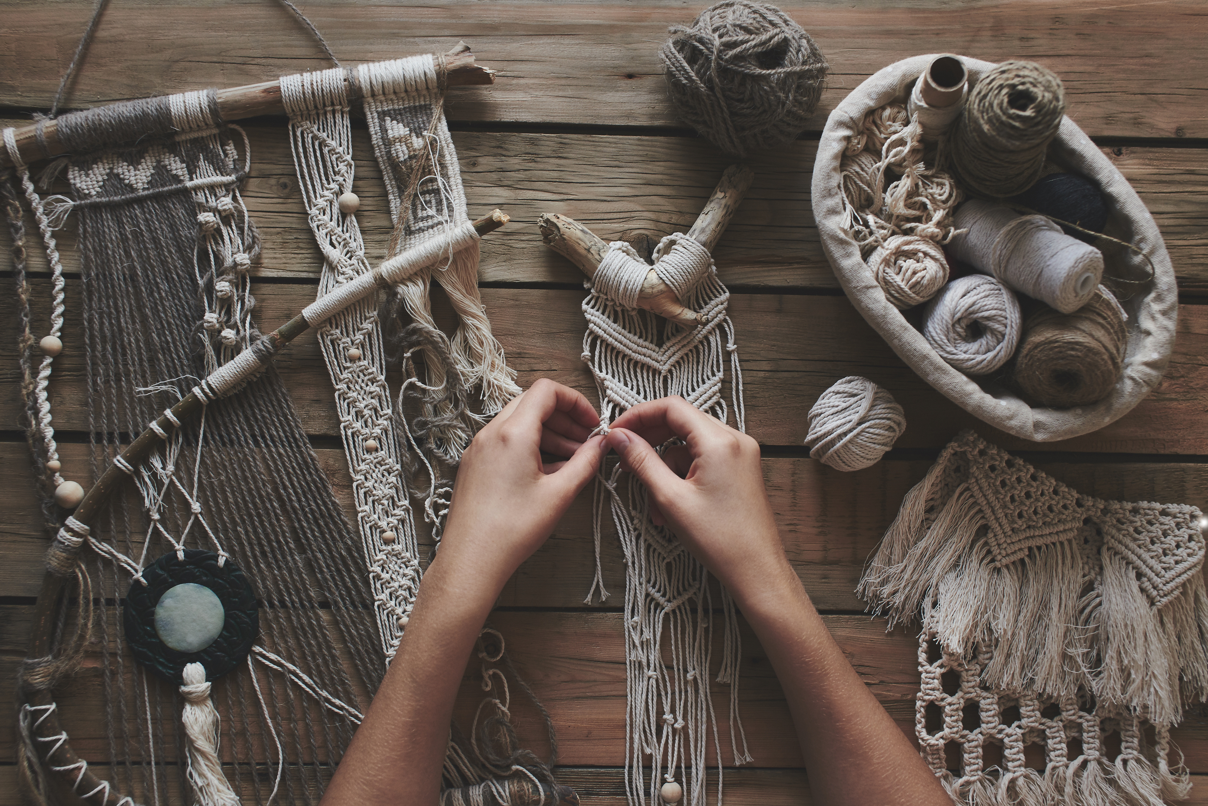 Macramé de la época victoriana